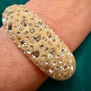 Super sparkle MCM early plastic & rhinestone bangle MOD glamour estate jewelry